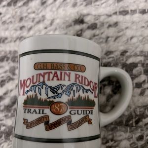 G. H. BASS & CO. Collectible Diner Coffee Mug Cup 'Mountain Ridge Trail Guide'